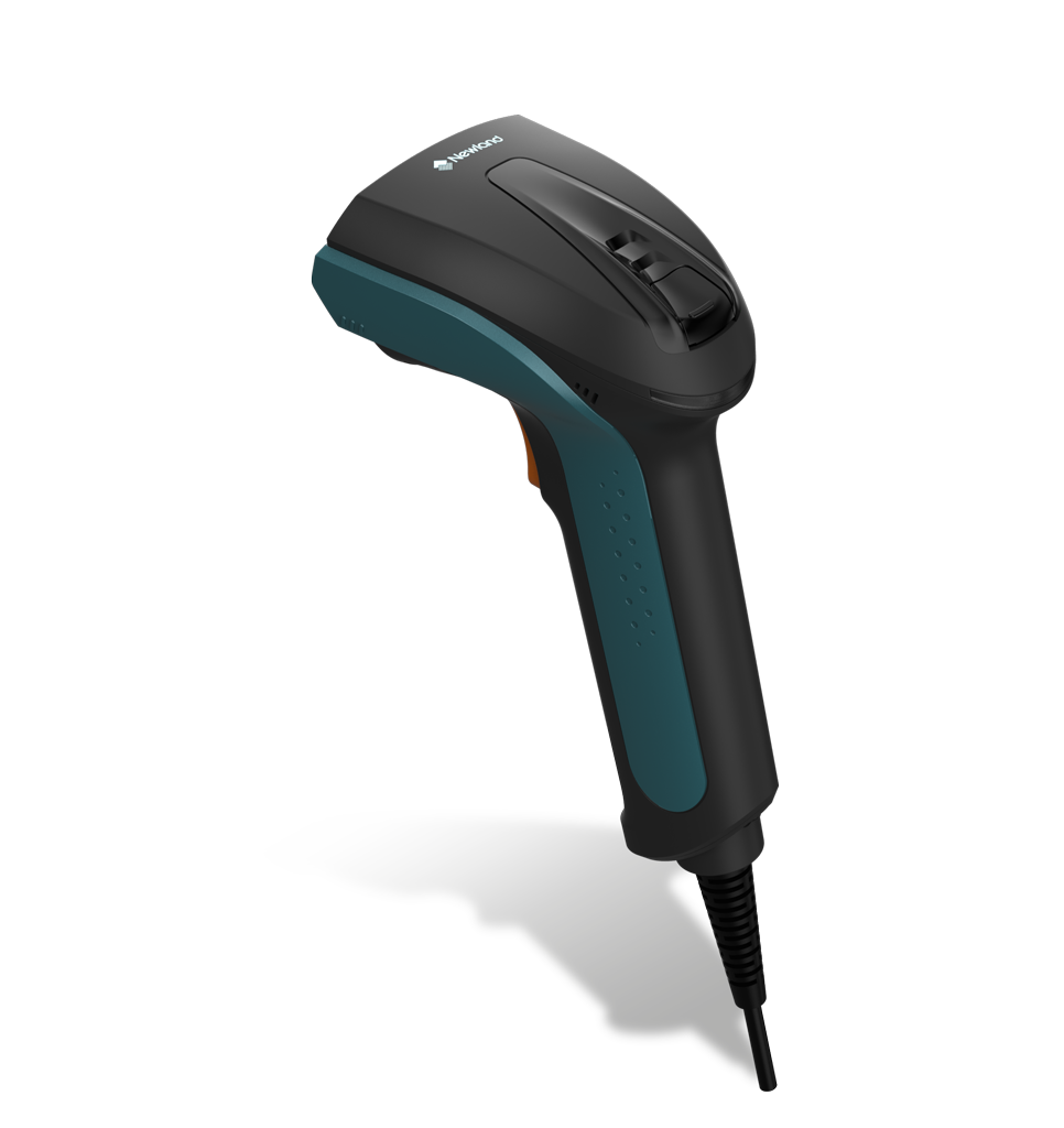 Perspective back view NVH220 Lophius Corded industrial handheld scanner